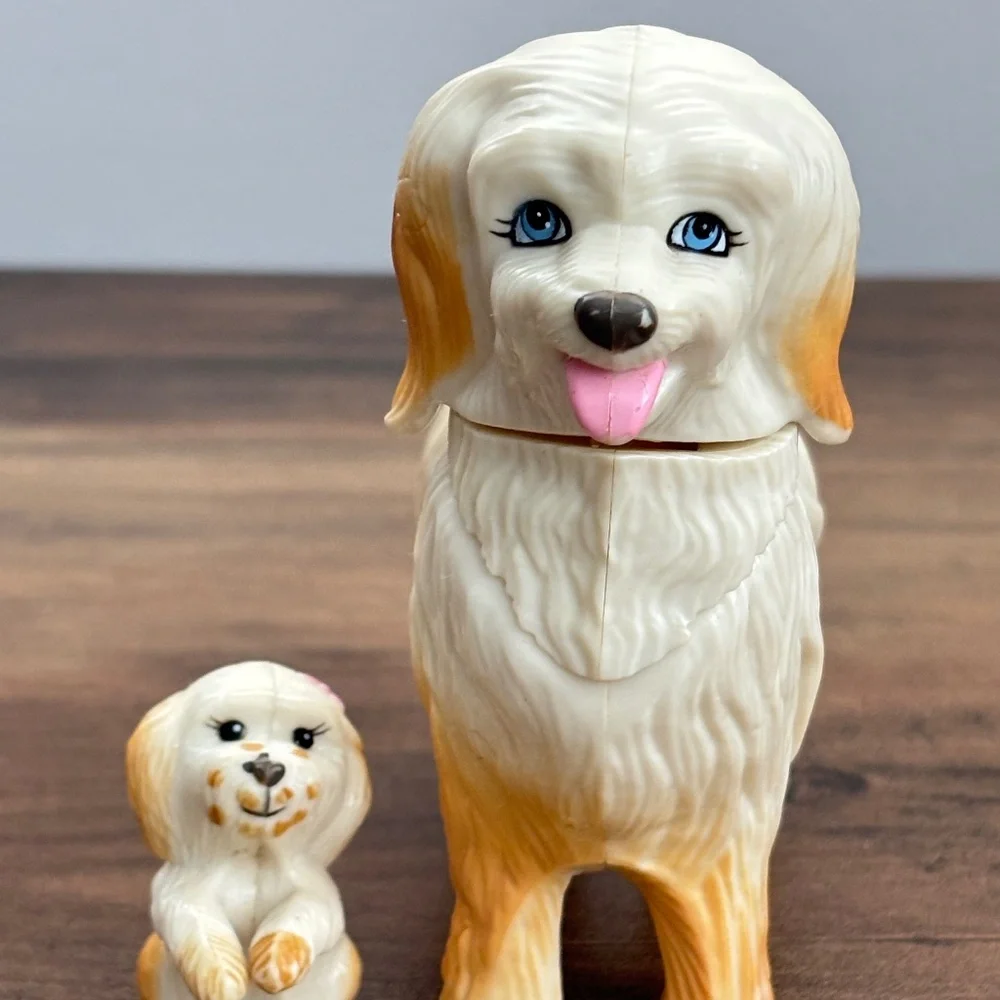 BARBIE Clean Up Pup Playset Dog TIKA Mom Puppy Magnetic Color Changing Dogs SET